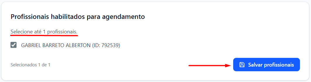 Passo 4.2 - Profissionais